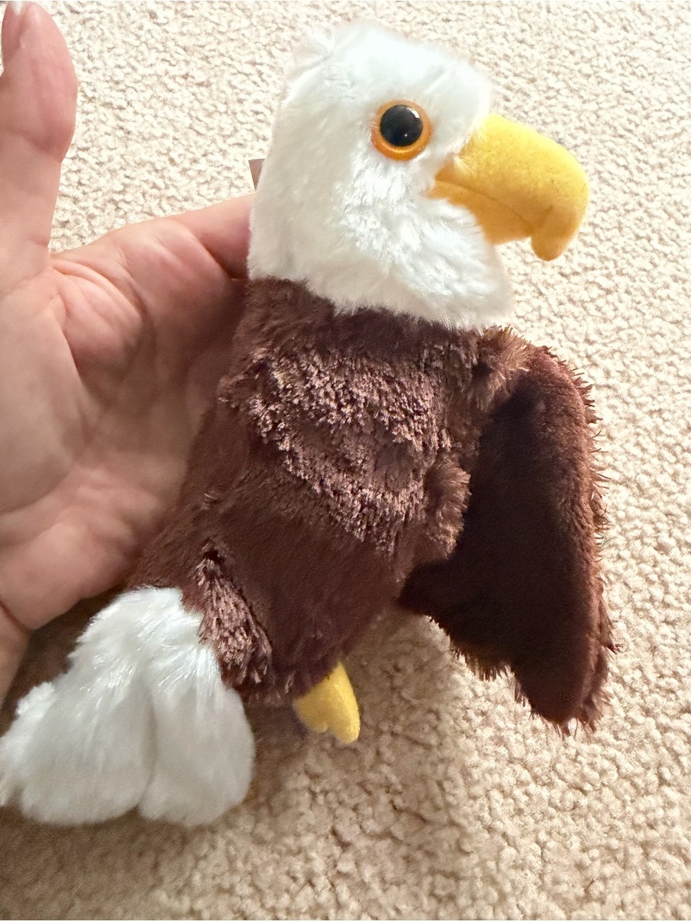 Wild Republic Book Buddies Bald Eagle Plush 7.5” Poseable Stuffed Animal NWT